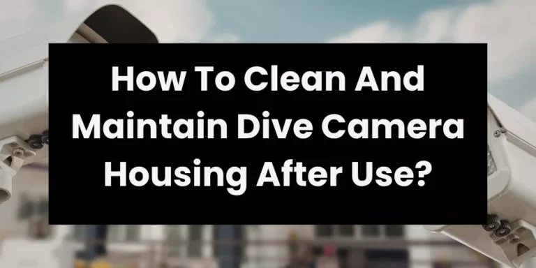 How To Clean And Maintain Dive Camera Housing After Use