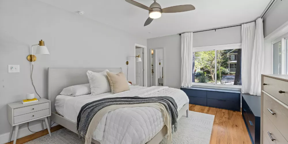 Smoke Detector In Bedroom With Ceiling Fan